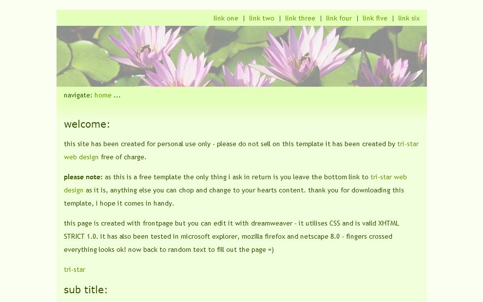 Vorschau Website Template 3star