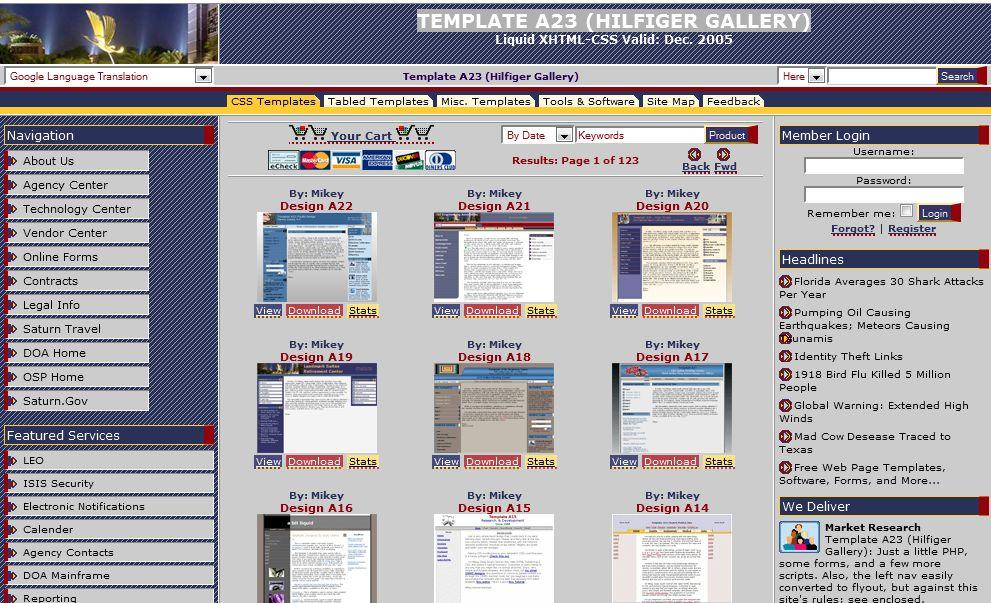 Vorschau Website Template TEMPLATE A23 (HILFIGER GALLERY)