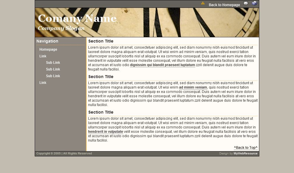 Vorschau Website Template About Time