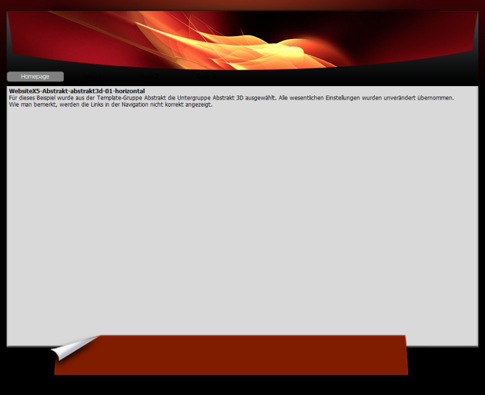 WebsiteX5 Abstrakt 3d horizontale Navigation