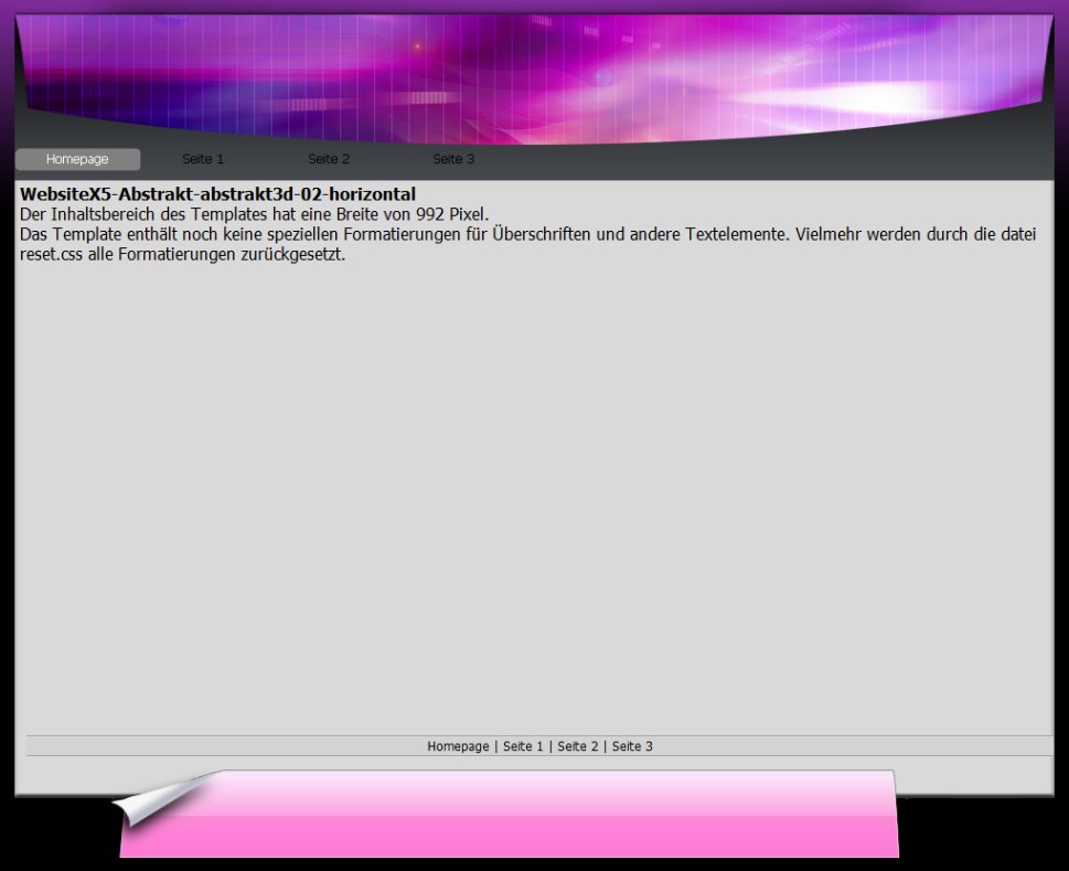 WebsiteX5 Abstrakt 3d horizontale Navigation Farbvariante space-violett