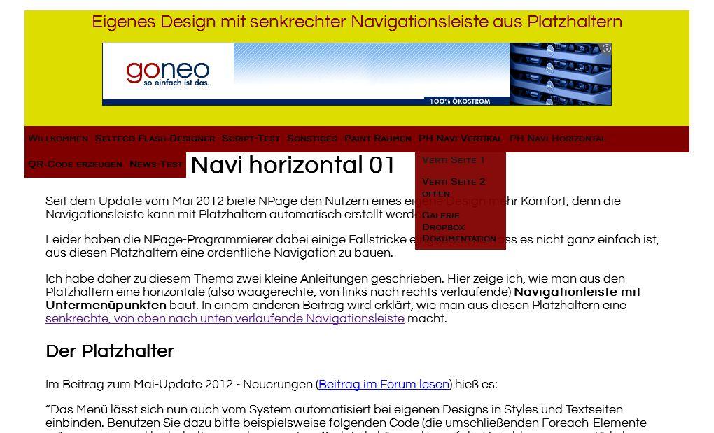 Flashtools mit horizontaler Navigationsleiste Flashtools mit horizontaler Navigationsleiste
